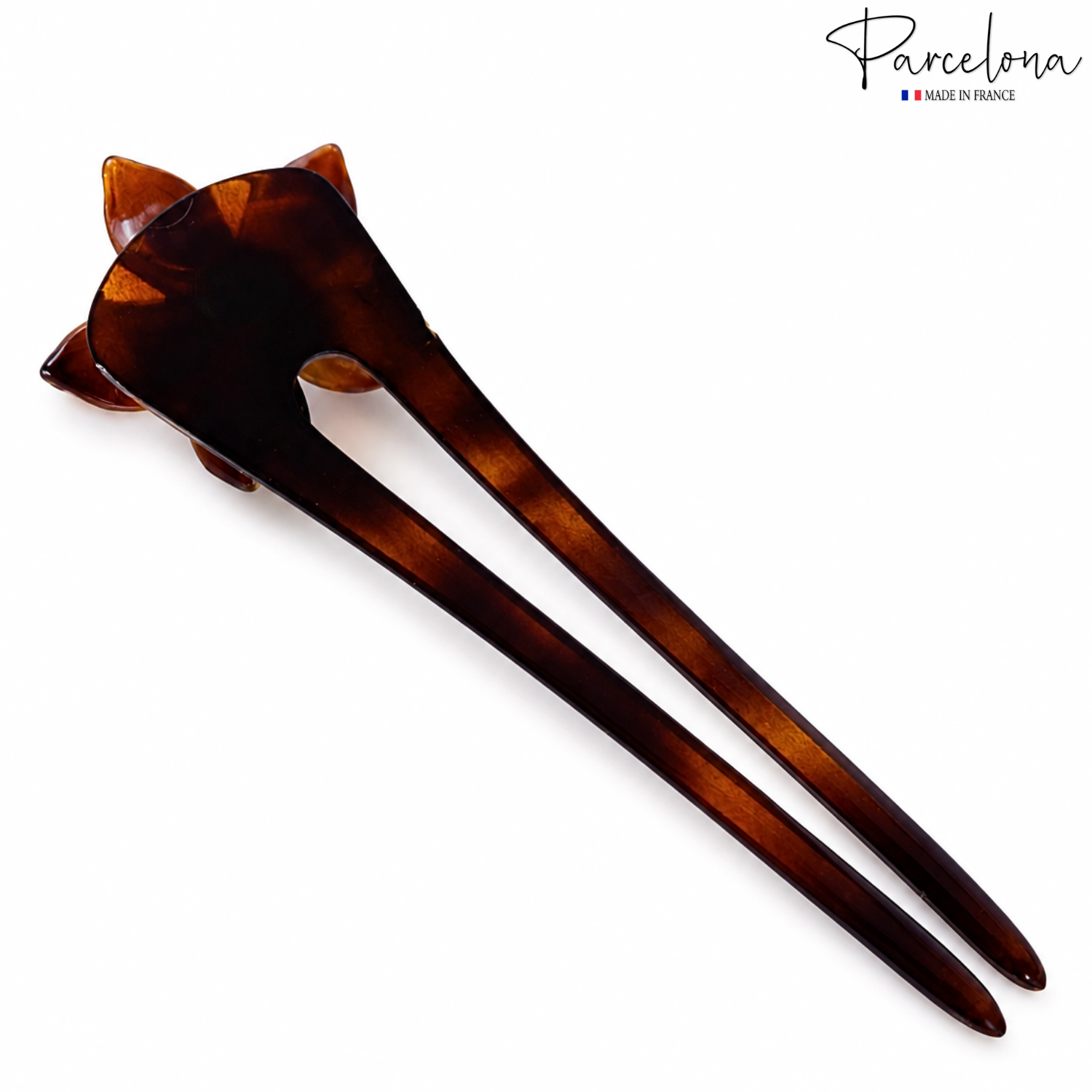Parcelona French Belle Flower Shell Chignon Cellulose Hair U Stick Pin