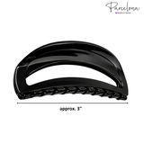 Parcelona French Thin Arch Cutout Medium 3" Hair Claw Clips for Women Set of 2