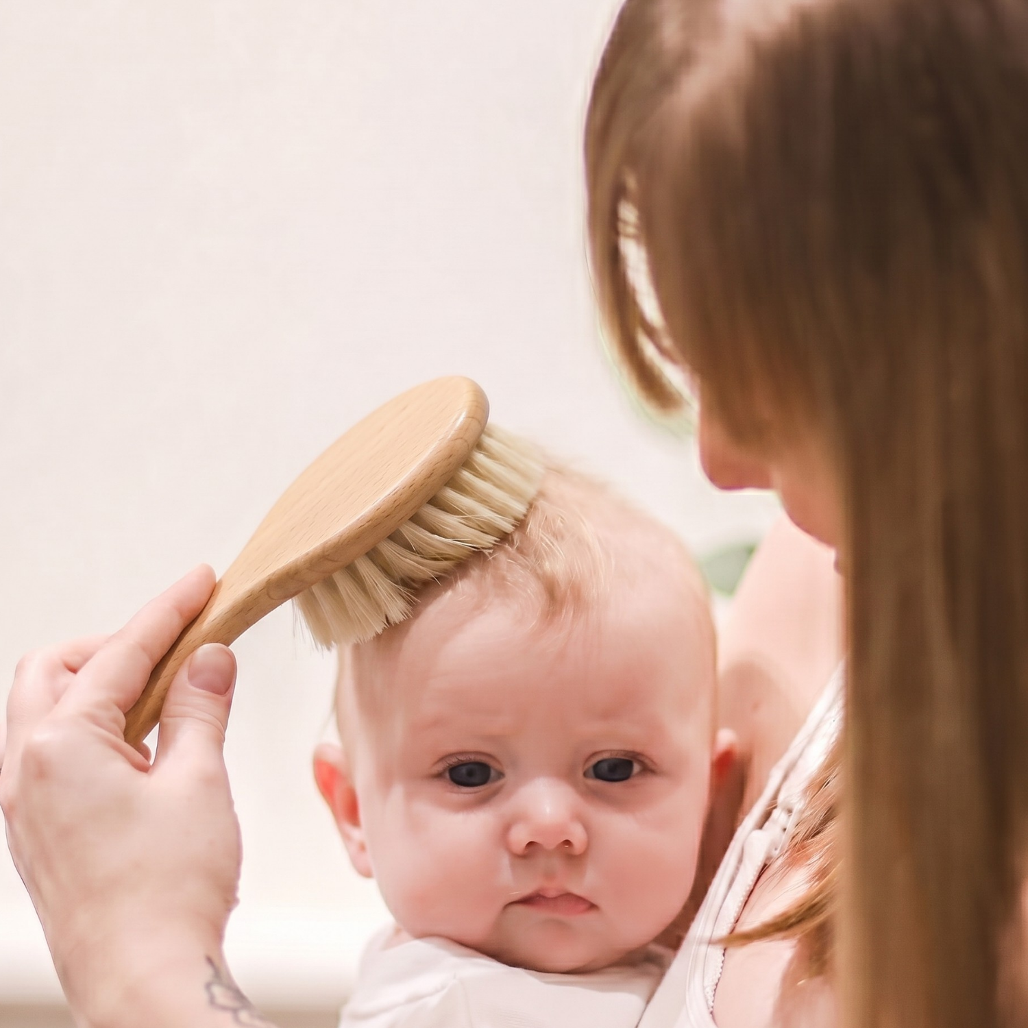 Parcelona French Grooming Combo 6” Cellulose Baby Brush and Comb for Toddlers