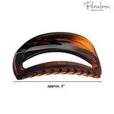 Parcelona French Thin Arch Cutout Medium 3" Hair Claw Clips for Women Set of 2