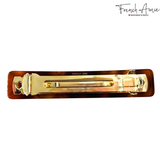 French Amie Quilted Barrette 3.5 Inch Cellulose Acetate Hair Clip for Women