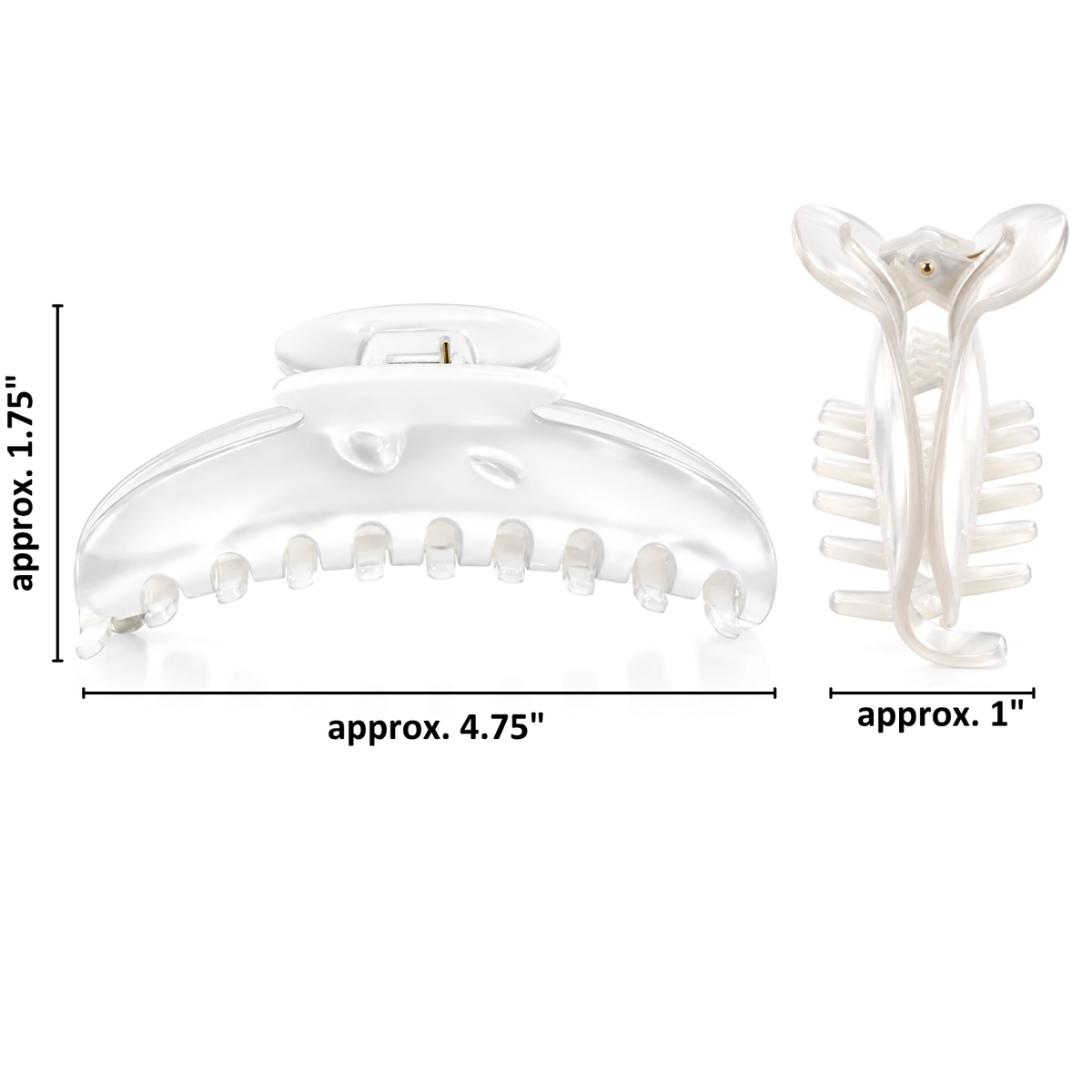 French Amie Contour Large 4 ¾” Cellulose Handmade Jaw Hair Claw Clip for Women