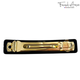 French Amie Quilted Barrette 3.5 Inch Cellulose Acetate Hair Clip for Women