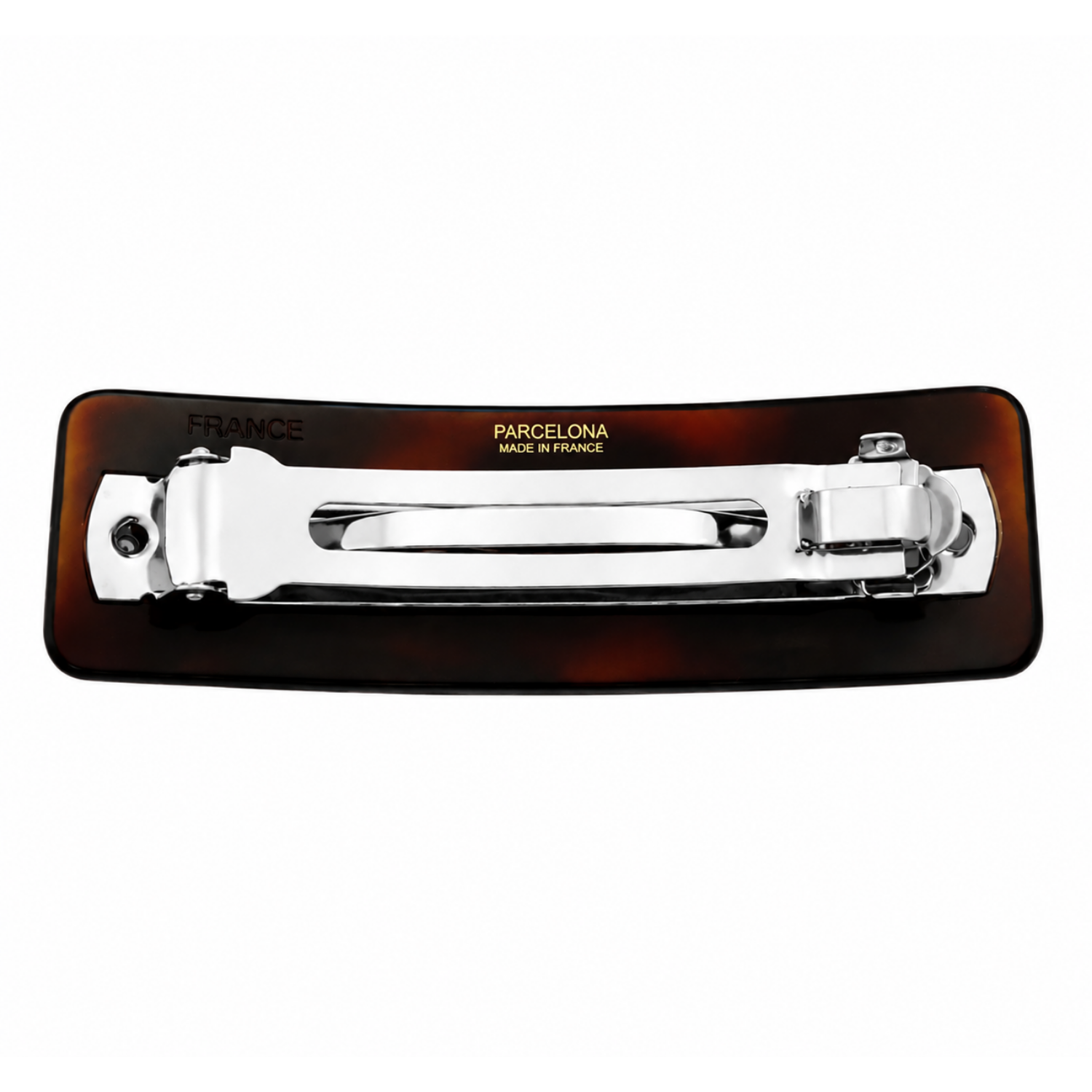 Parcelona Flat Rectangle 3.5" Tortoise Shell Hair Barrette Clip Women