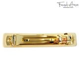 French Amie Quilted Barrette 3.5 Inch Cellulose Acetate Hair Clip for Women