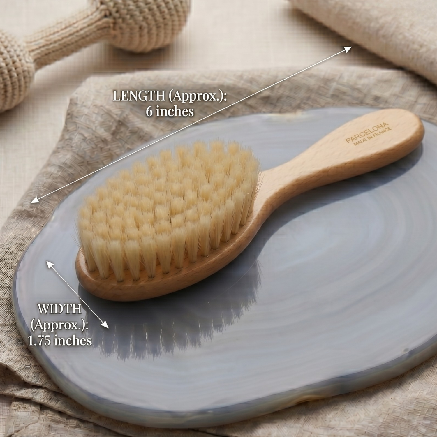Parcelona French Grooming Combo 6” Cellulose Baby Brush and Comb for Toddlers