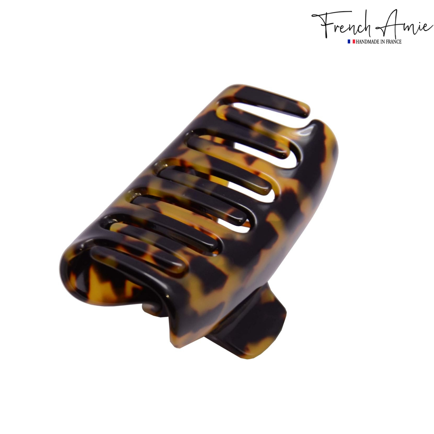 French Amie Tubular Wide Large Handmade Cellulose Jaw Hair Claw for Women