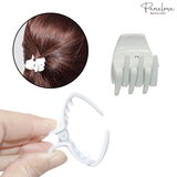 Parcelona French Mignon Small White Black Shell Crystal Jaw Hair Claw Clip