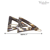 French Amie Pyramid Small Tokyo & Onyx Handmade Snap on Hair Pin Clips Barrette
