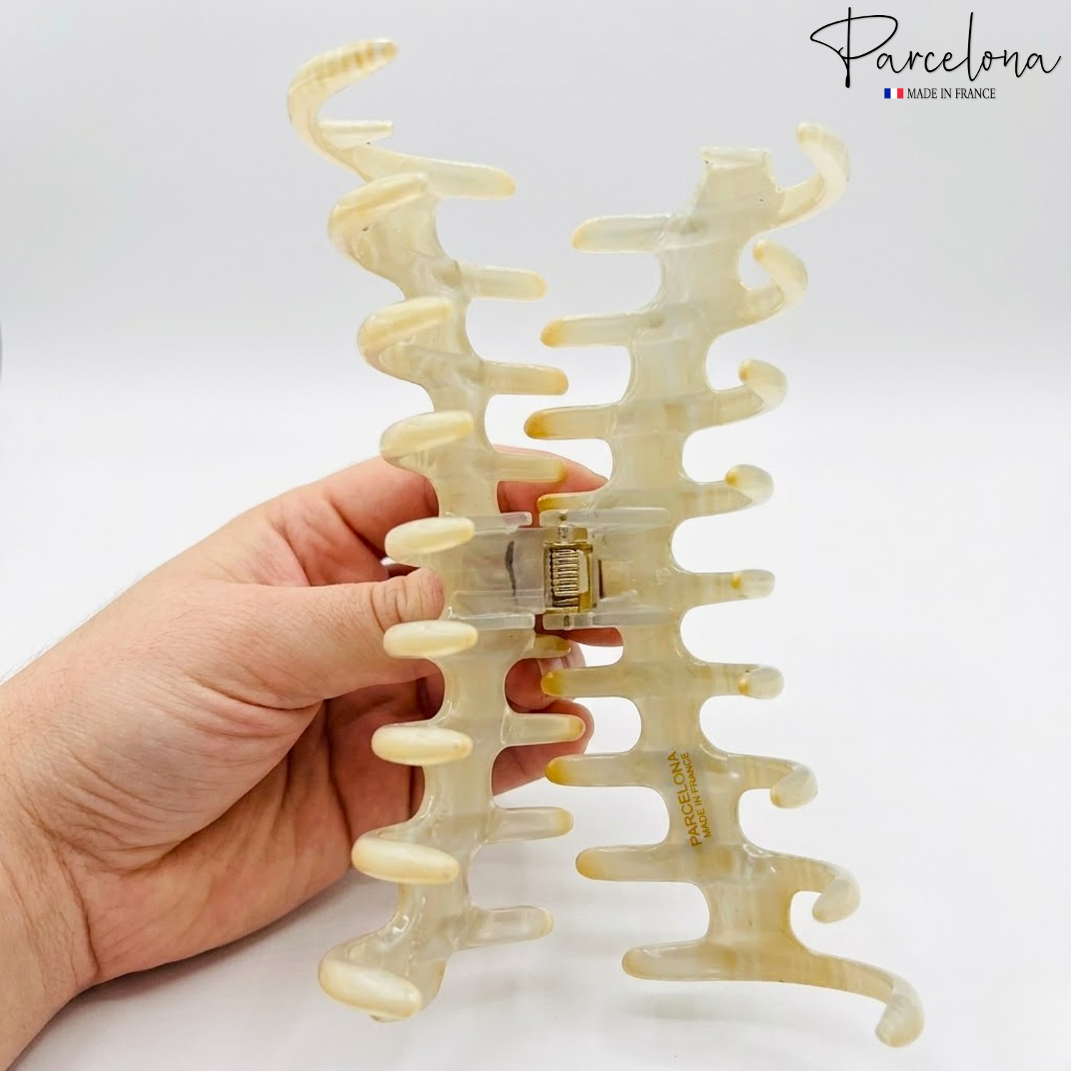 Parcelona French Rake Large Cellulose Acetate Jaw Hair Claw for Women and Girls