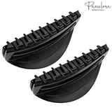 Parcelona French Thin Arch Cutout Medium 3" Hair Claw Clips for Women Set of 2