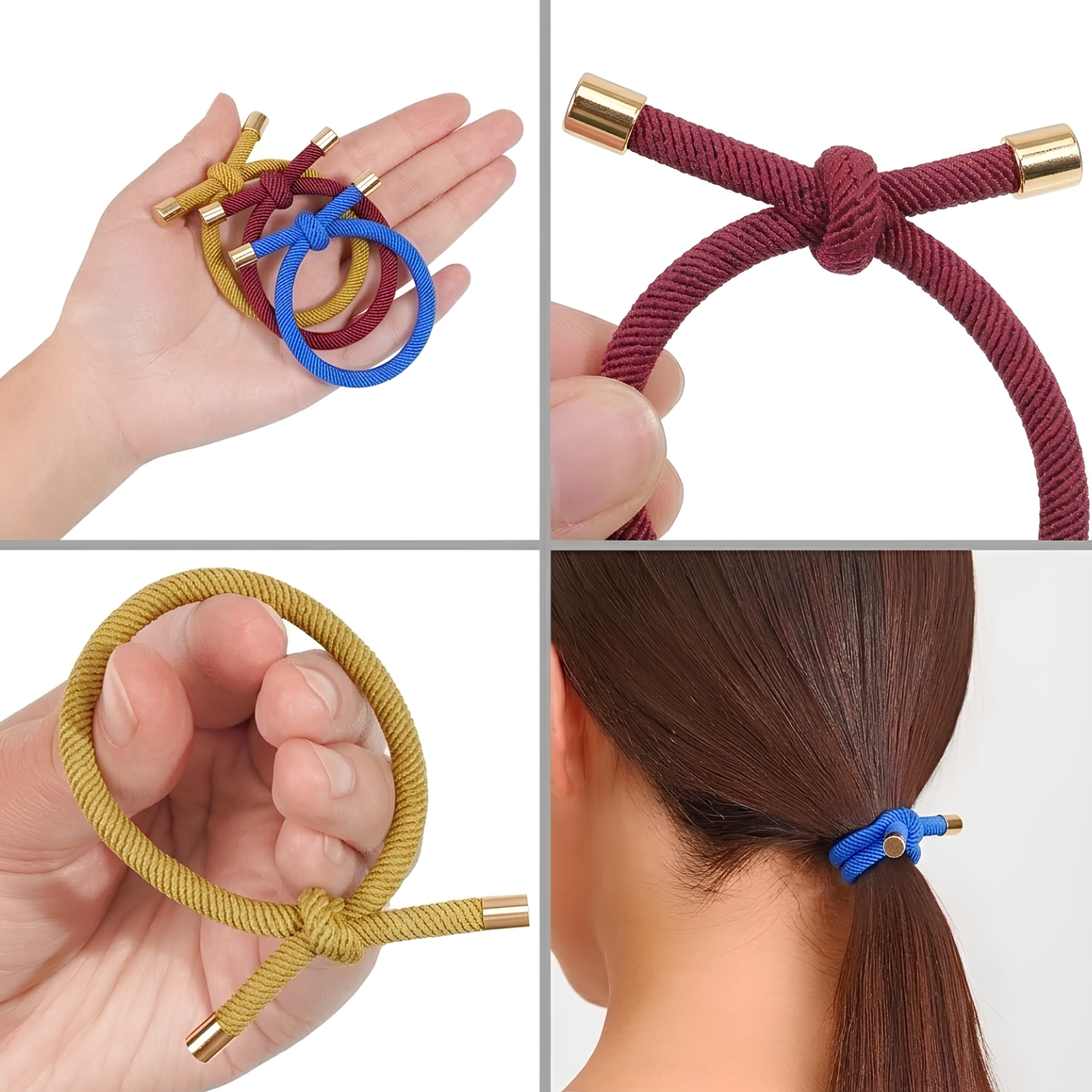 Moeni Rope Hair Ties Small 2 Inch Elastic Ponytail Holders Set of 10