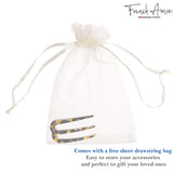 French Amie Tri Prongs 3" Handmade Cellulose Bun Holder Hair Pin Stick for Women