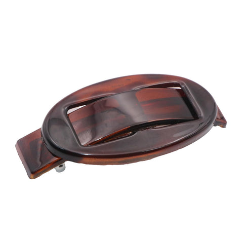 Parcelona French Oval Buckle Shell 3 1/2" Celluloid Hair Barrette Clip for Women