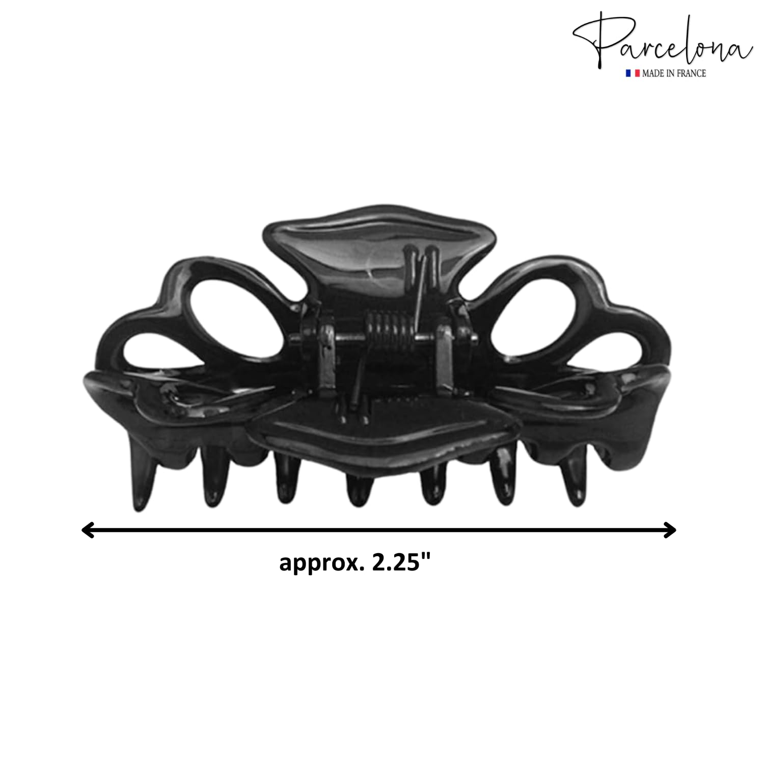 Parcelona French Double Loop Small Tortoise Shell and Black Jaw Hair Claw