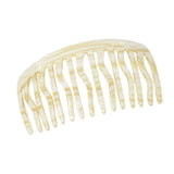 French Amie Handmade Large Tokyo and Ivory Celluloid 15 Teeth Side Hair Comb