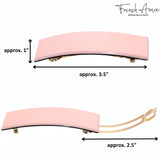 French Amie Medium Fine Wide Rectangular Handmade Hair Barrette for Women
