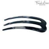 French Amie Tri Prongs 3" Handmade Cellulose Bun Holder Hair Pin Stick for Women