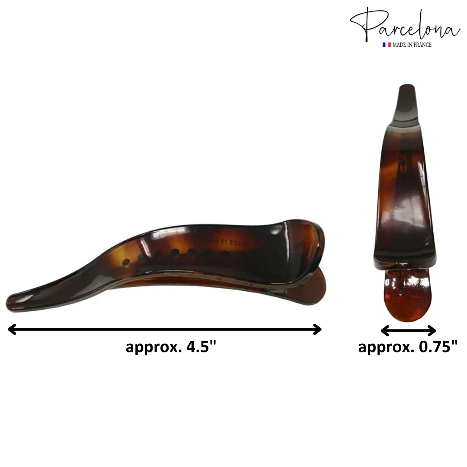Parcelona French Brill Beak Large Cellulose Slide in Claw Clip Clamp for Women