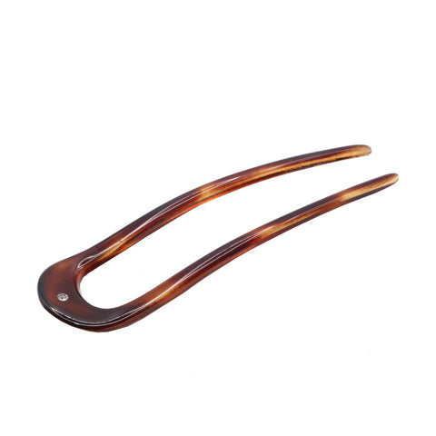 Parcelona French Twist Bun Shell Celluloid Crystal Hair U Stick Pin