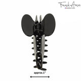 French Amie Thin Oval Large 4 1/4” Handmade Celluloid Jaw Hair Claw for Women