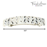 French Amie Oblong 3 1/2" Celluloid Handmade Automatic Hair Barrette for Women