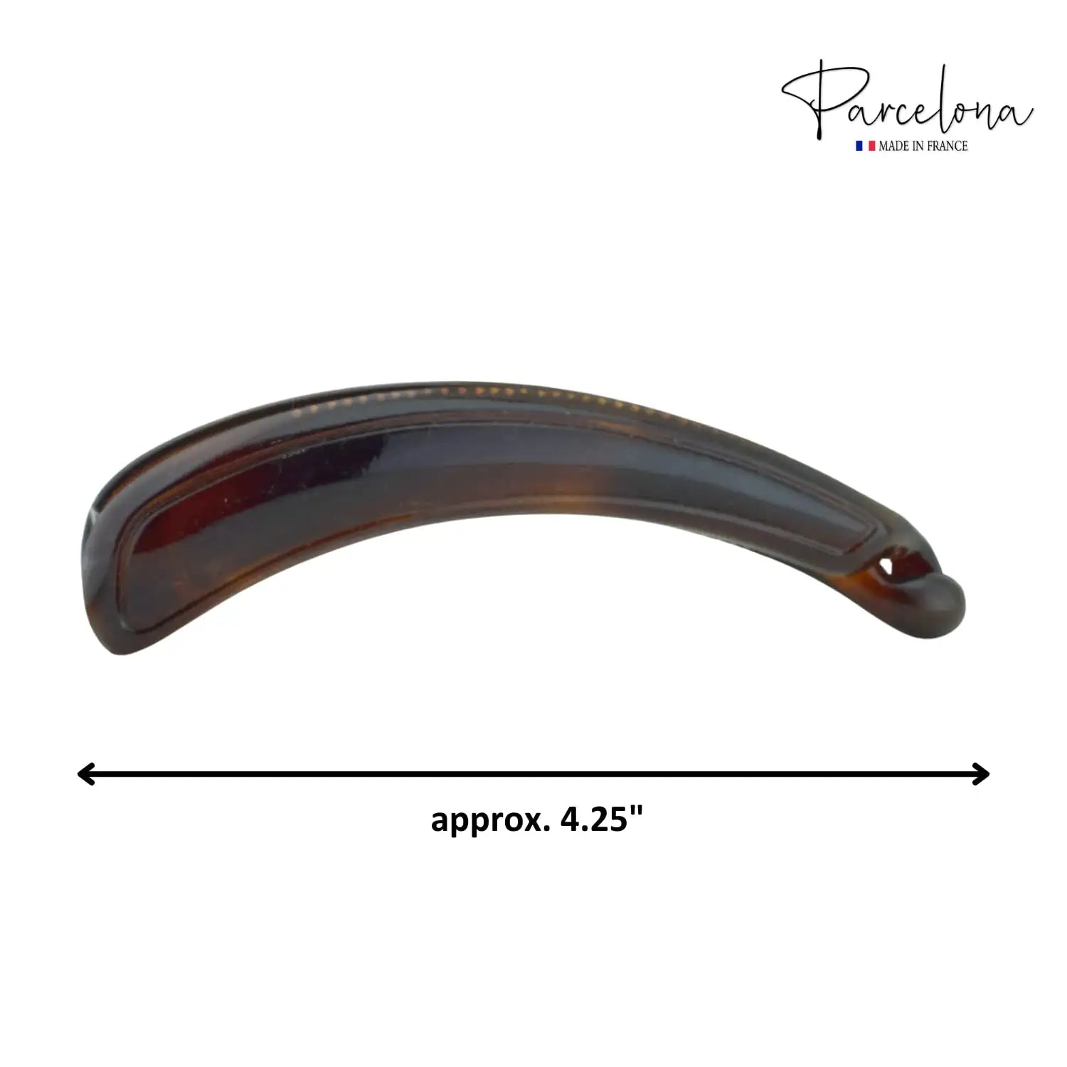 Parcelona French Plain Curve Shell  4 1/4” Celluloid Banana Hair Clip for Women