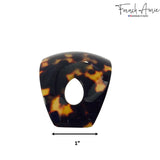 French Amie Oval Arch Handmade Celluloid Hair Bun Cover with Stick for Women