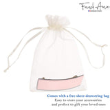 French Amie Medium Fine Wide Rectangular Handmade Hair Barrette for Women