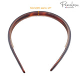 Parcelona French Reg Shell and Black Celluloid Hair Headbands for Women (2 Pcs)