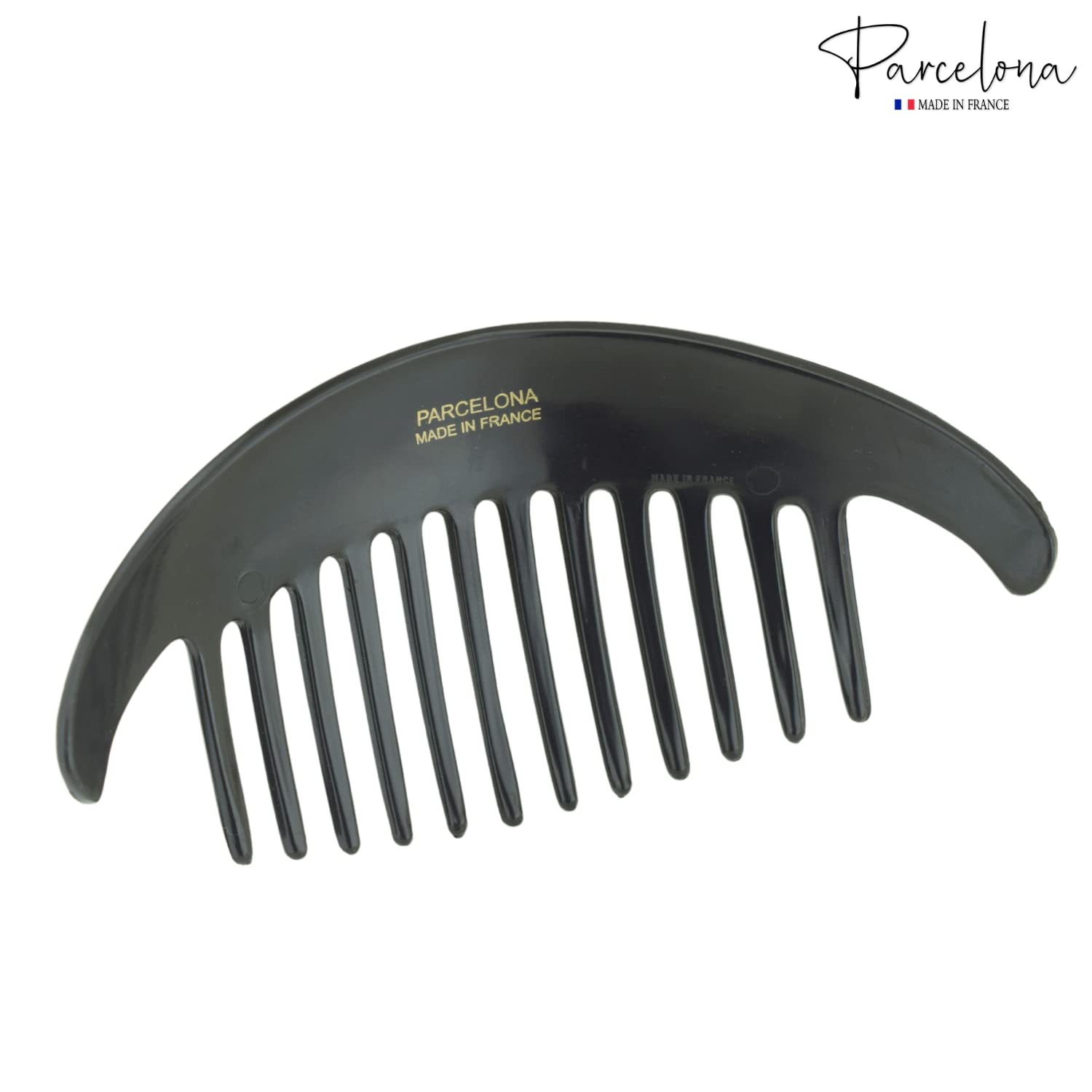Parcelona French Alice Large Cellulose 12 Teeth Side Hair Combs for Women 2 Pcs