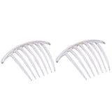 Parcelona French Twist 7 Teeth Large Celluloid Side Hair Combs for Women(2 Pcs)