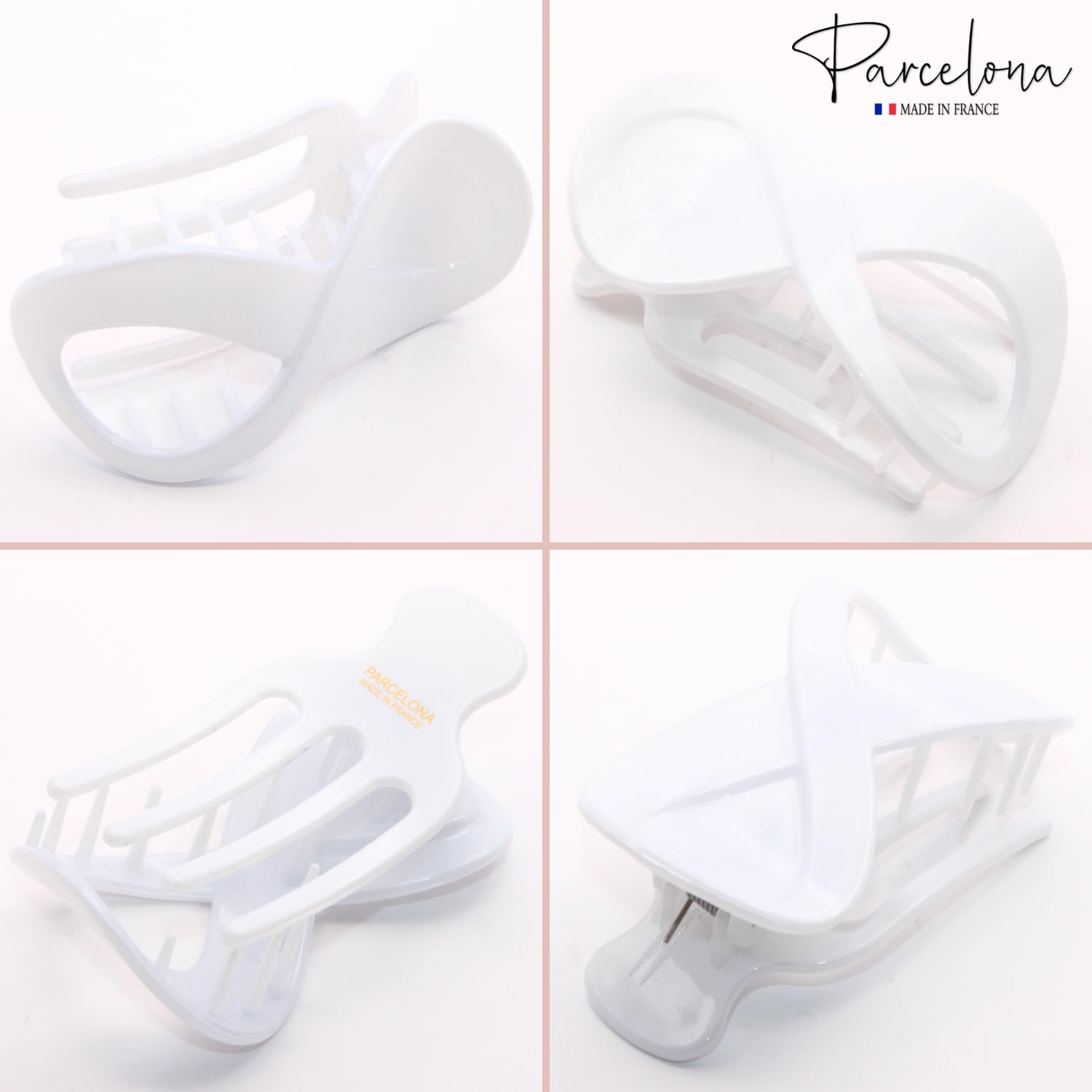 Parcelona French Infinity Loop Medium 3” Cellulose Hair Claw for Women and Girls