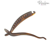 Parcelona French Sleek Celluloid Tortoise Shell Metal Free Hair Clip Barrette