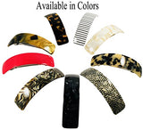 French Amie Curved Large 3 ¾” Handmade Celluloid Volume Hair Barrette for Women