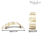 French Amie Curved Large 3 ¾” Handmade Celluloid Volume Hair Barrette for Women