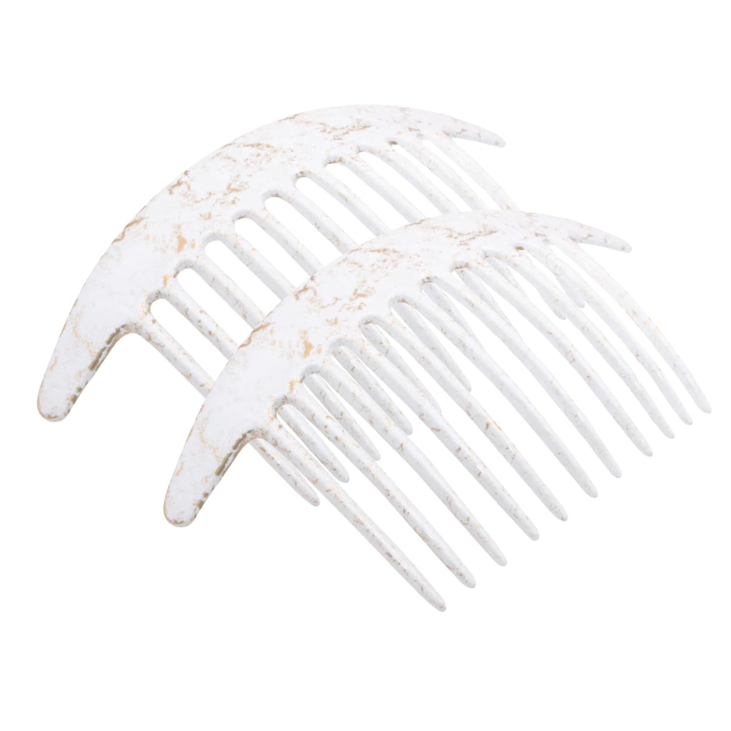 Parcelona French Tapered Edge 11 Teeth Side Hair Combs for Women & Girls (2Pcs)