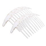 Parcelona French Tapered Edge 11 Teeth Side Hair Combs for Women & Girls (2Pcs)