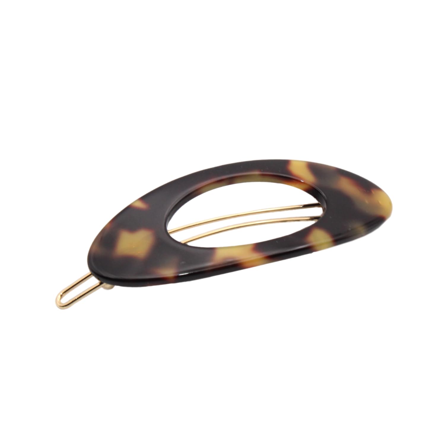 French Amie Oval Small 2 1/4” Celluloid Hair Barrette for Women