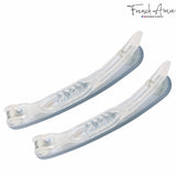 French Amie Rounded Oblong Small Cellulose No Metal Hair Slide Barrettes(2 Pcs)