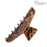 Parcelona French PINCH Leopard Tortoise Shell Small Jaw Hair Claw Clip for Girls