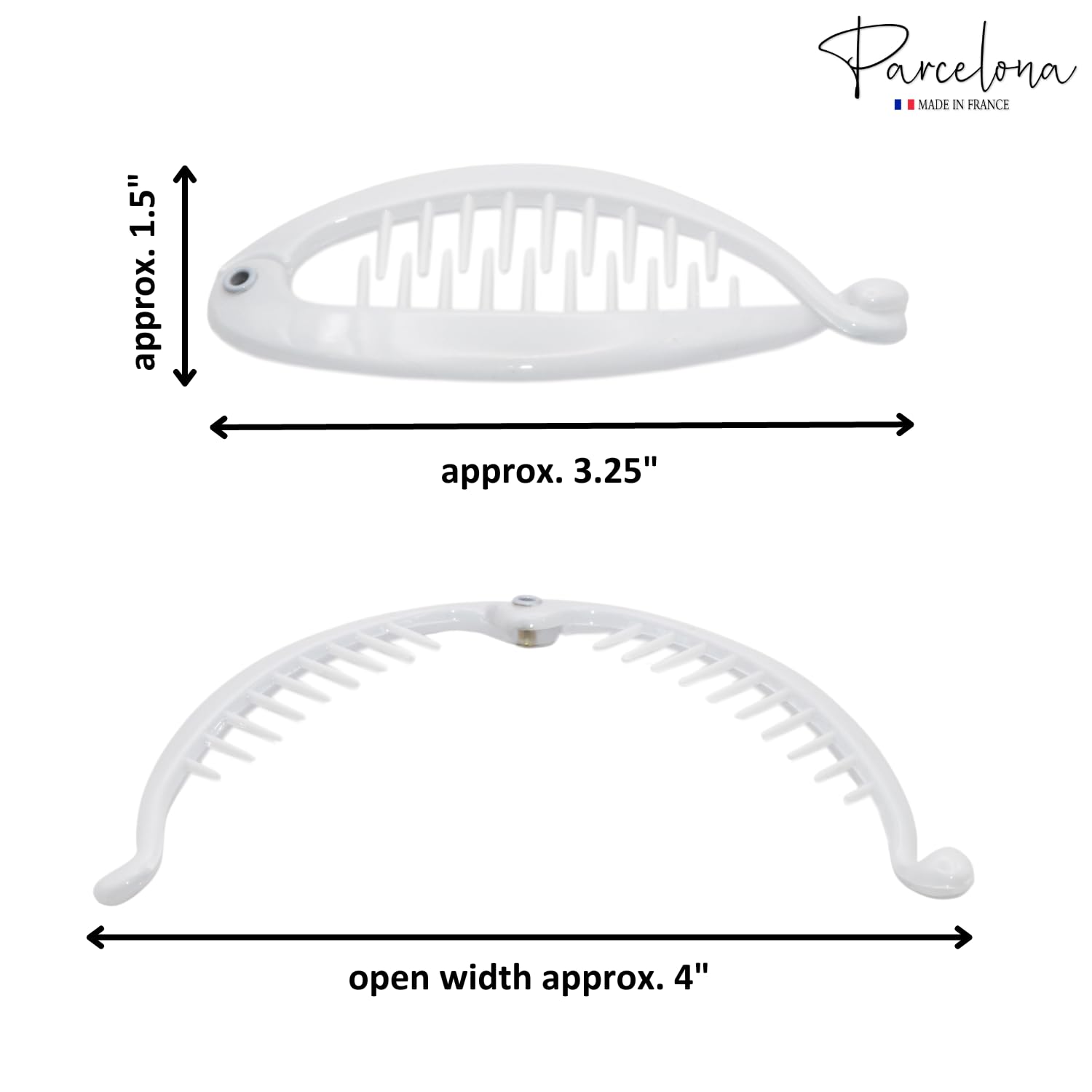 Parcelona French Effortless Mini Small Cellulose Banana Hair Clips(2 Pcs)