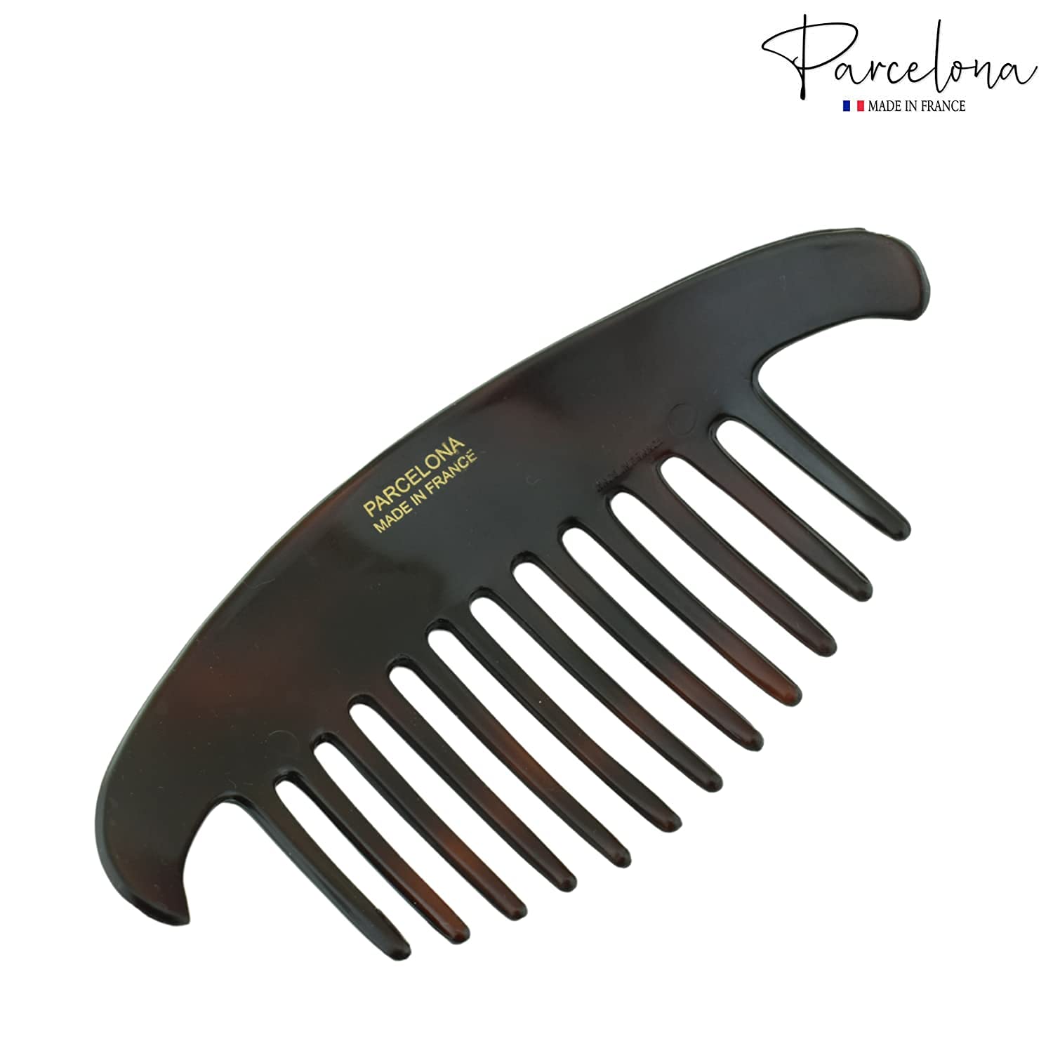 Parcelona French Alice Large Cellulose 12 Teeth Side Hair Combs for Women 2 Pcs