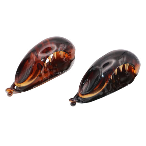 Parcelona French Fat Fish Large Shell Celluloid Banana Hair Claw Clips(2 Pcs)