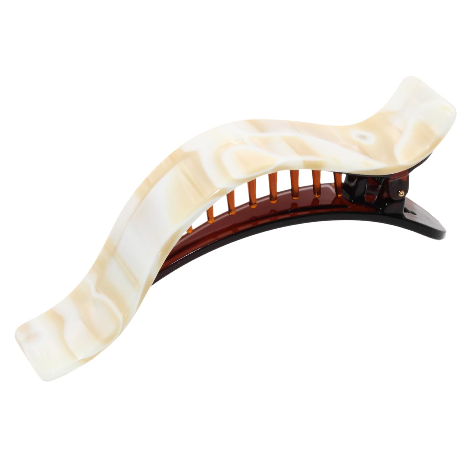 French Amie Duckbill Style Curved Rectangle Hair Claw – Women Girls Hair Clip