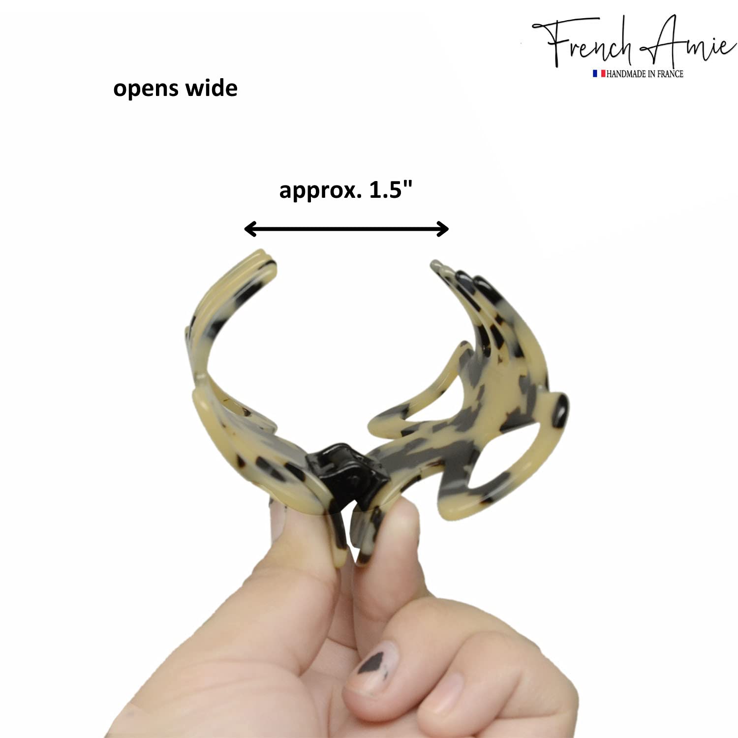 French Amie Classic Butterfly 3" Medium Handmade Cellulose Hair Claw