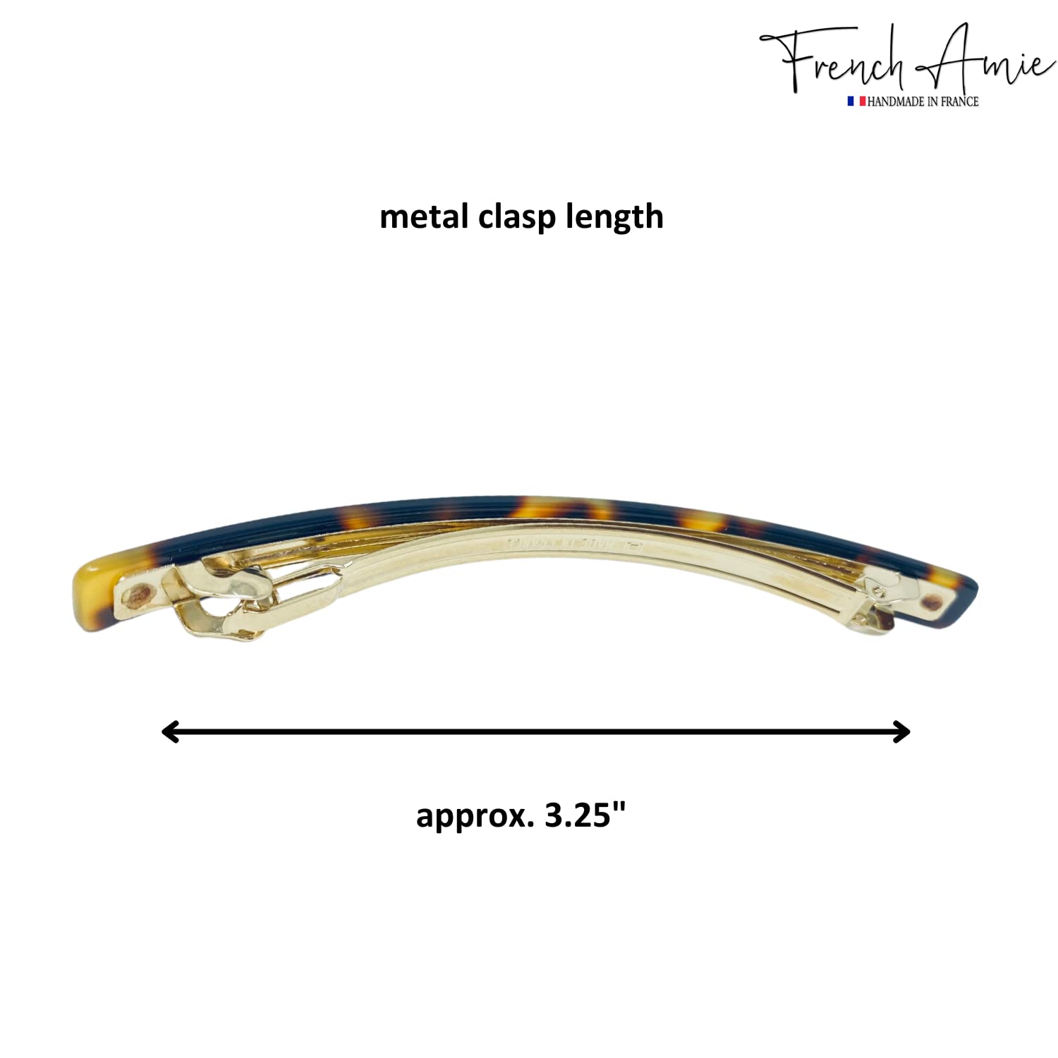 French Amie Long & Skinny Bar Large 4 1/4" Cellulose Acetate Hair Barrette Clip