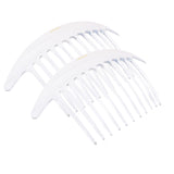 Parcelona French Tapered Edge 11 Teeth Side Hair Combs for Women & Girls (2Pcs)