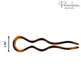 Parcelona French Extra Large Shell 5 Inches Wavy Crink U Shaped Hair Pin