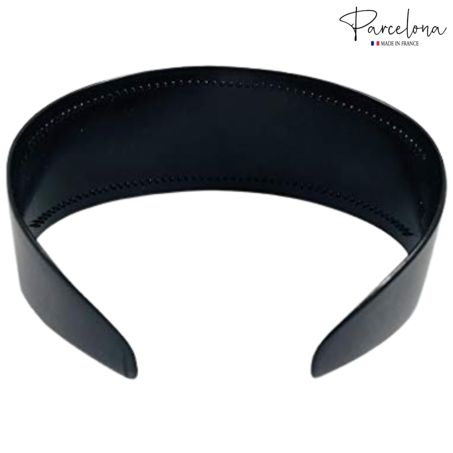 Parcelona French 2” Wide with Teeth Cellulose Celluloid Hair Headband for Women